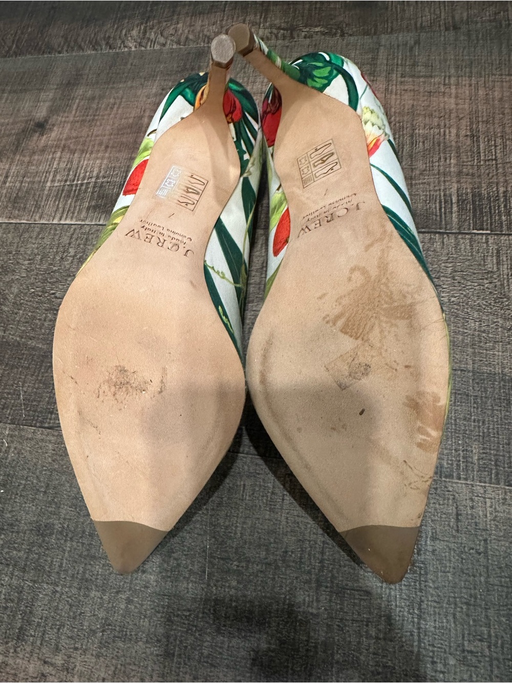 J. Crew Green and White Floral Pointed-Toe Pumps - Picture 12 of 12